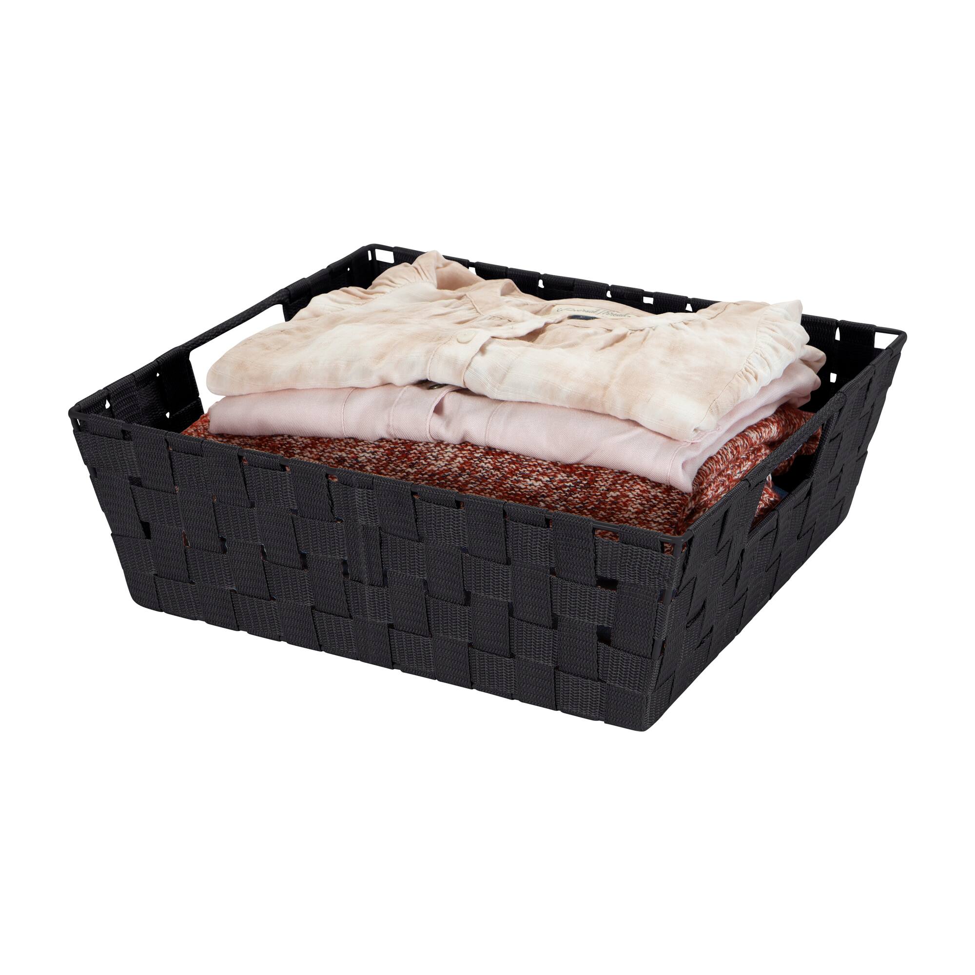 Simplify Black Large Storage Shelf Tote Set